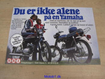 Yamaha metalskilt med Yamaha reklame 1978-79 A3