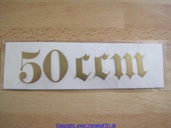 Gotisk skrift "50ccm" Guld