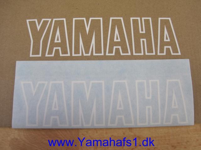 Tankmærker YAMAHA, HVID firkantet skrift