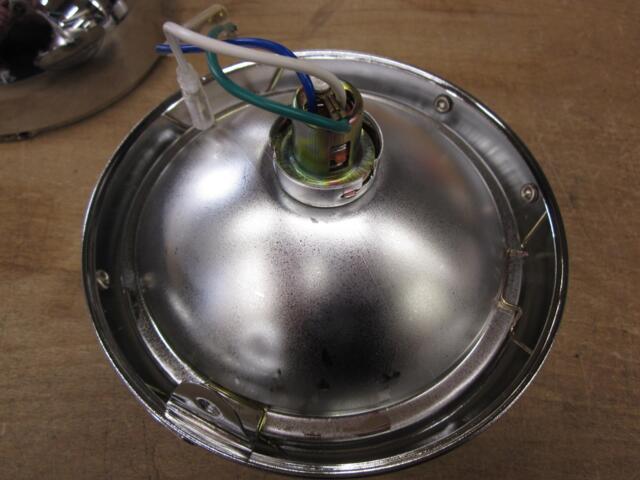 Forlygte krom, komplet med parabol med gitter