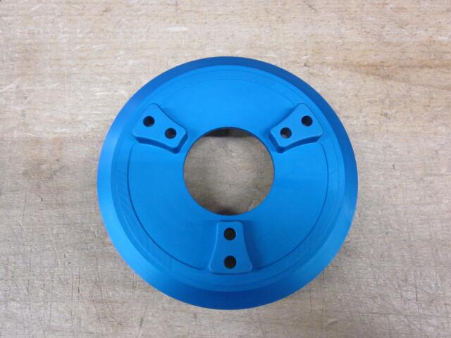 Aluskål for gammel model primærhjul, til 2 & 3 plader Blåeloxeret (6 nitter)