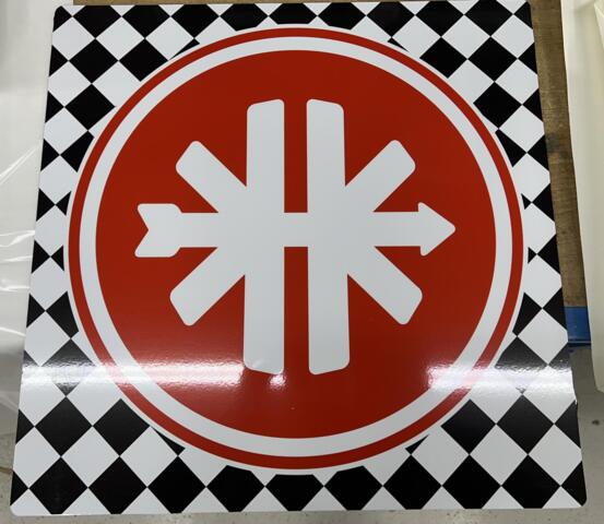 Støttebensplade med Kreidler logo, for dobbel støtteben